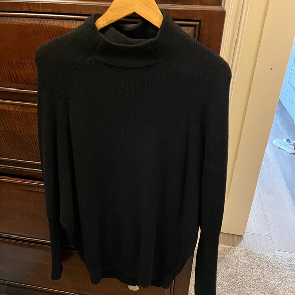 AllSaints Ridley Funnel Neck Wool & Cashmere Sweater in Black - Picture 2 of 8